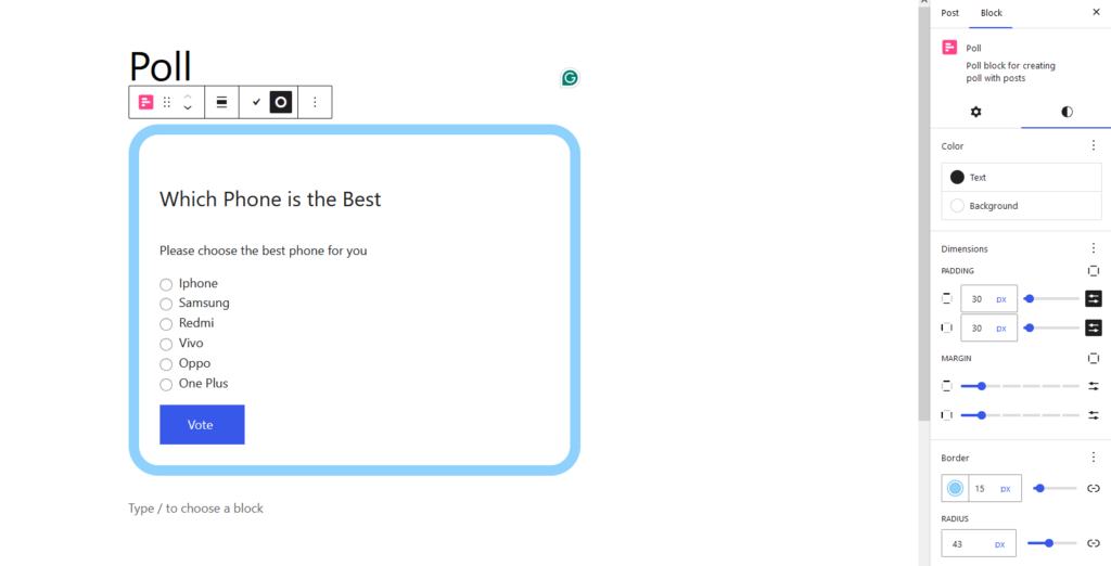 build and customise polls in WordPress with Pollify