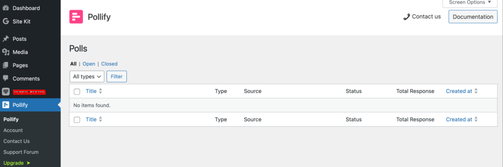 pollify dashboard overview