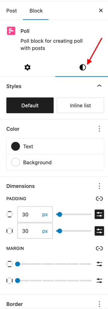 color setting in poll