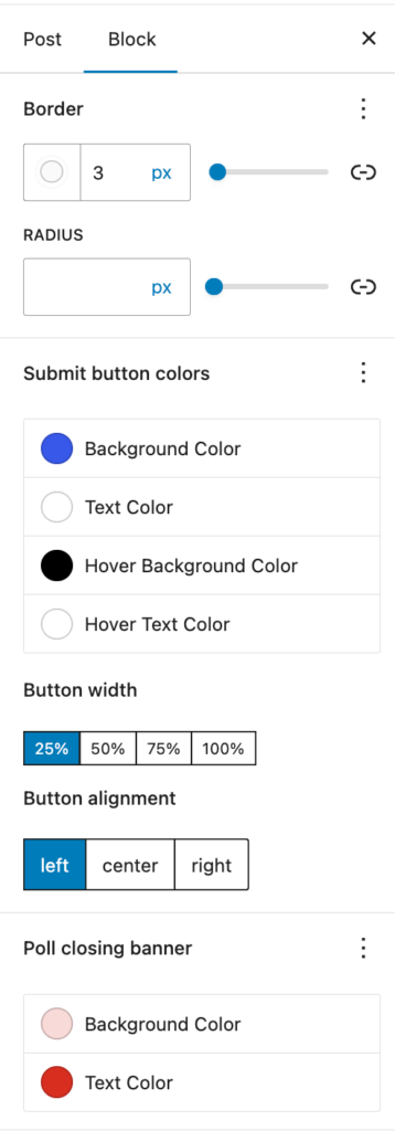 color setting in poll