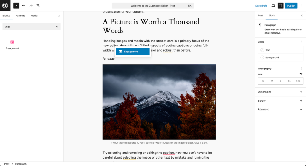 how to use Pollify Engagement block in wordpress