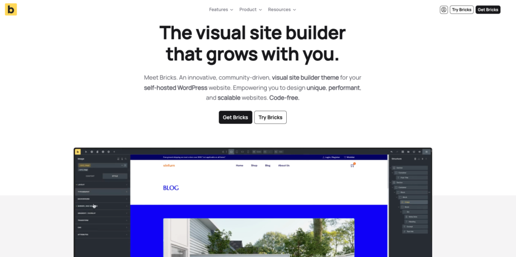 bricks builder integration with commandify pro-  bricks builder home page