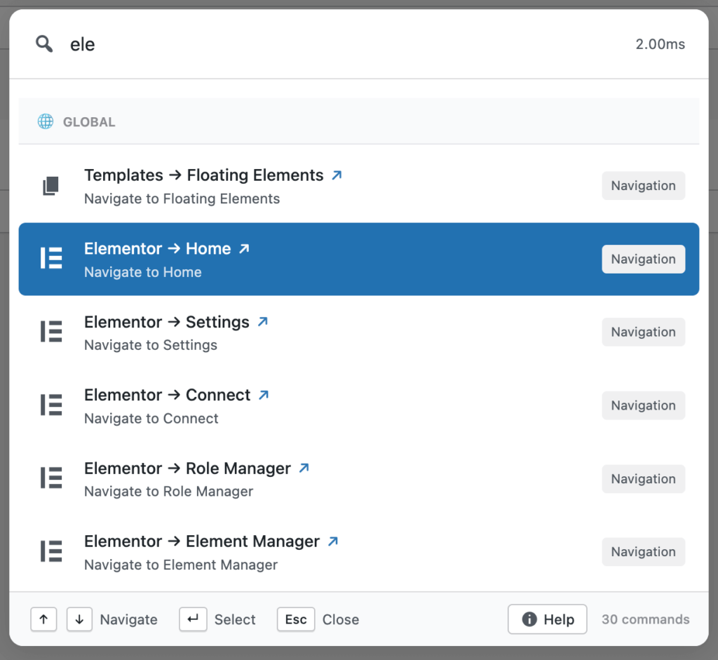 search-elementor-settings-pages-and-templates